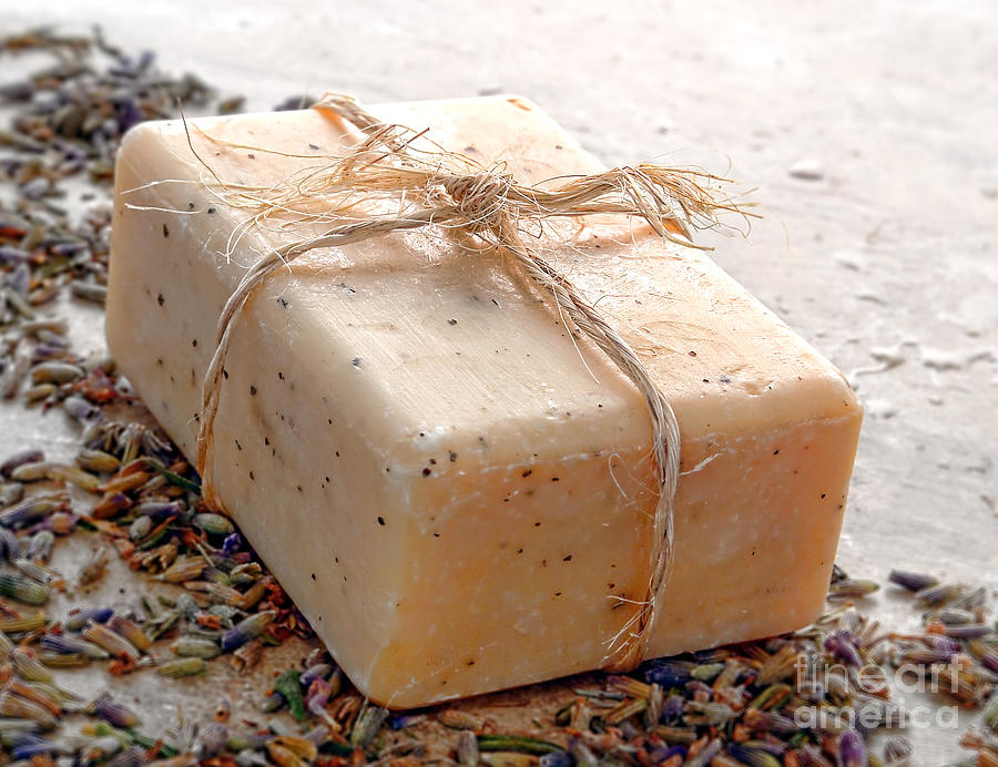 Natural Aromatherapy Marseilles Care Bath Soap and Lavender Photograph by Olivier Le Queinec