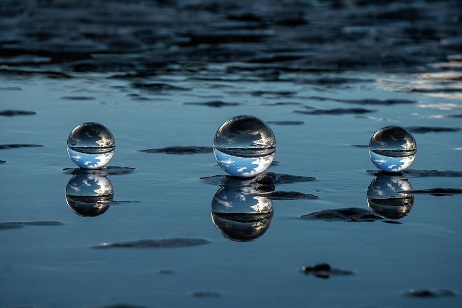 Crystal Ball Art at Plymouth Beach by Linda Howes