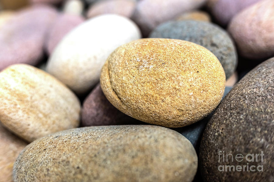 Natural Background Composed Of Pebbles And Small Rocks. Photograph