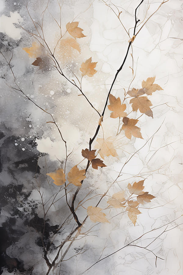 Natural Beauty - Maple Leaves Art Painting by Lourry Legarde