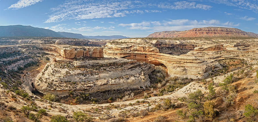 Mountain Photograph - Natural Bridges National Monument Utah Panorama by Joan Carroll