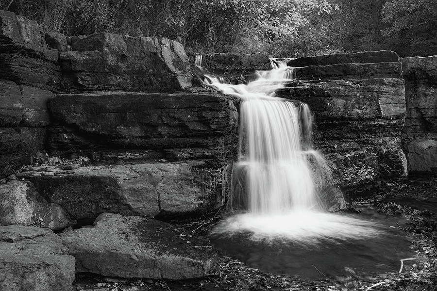 Natural Dam Falls In Black And White Photograph by Gregory Ballos