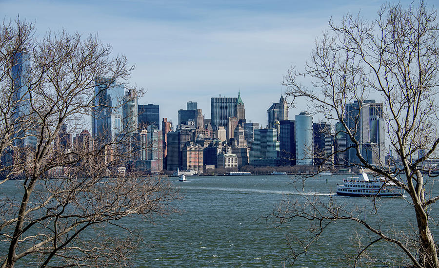 Natural Framing of New York Skyline Photograph by Marcy Wielfaert
