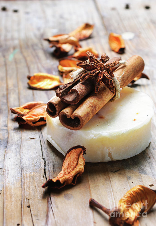 Natural handmade soap bar with anise and cinnamon scent  Photograph by Jelena Jovanovic