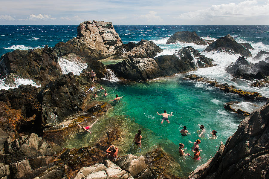Natural Pool in Arikok National park on the North coast of Aruba Photograph by by Marc Guitard