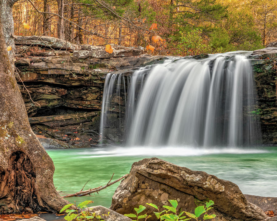 Natural State Autumn Waterfall - Falling Water Falls Photograph by Gregory Ballos