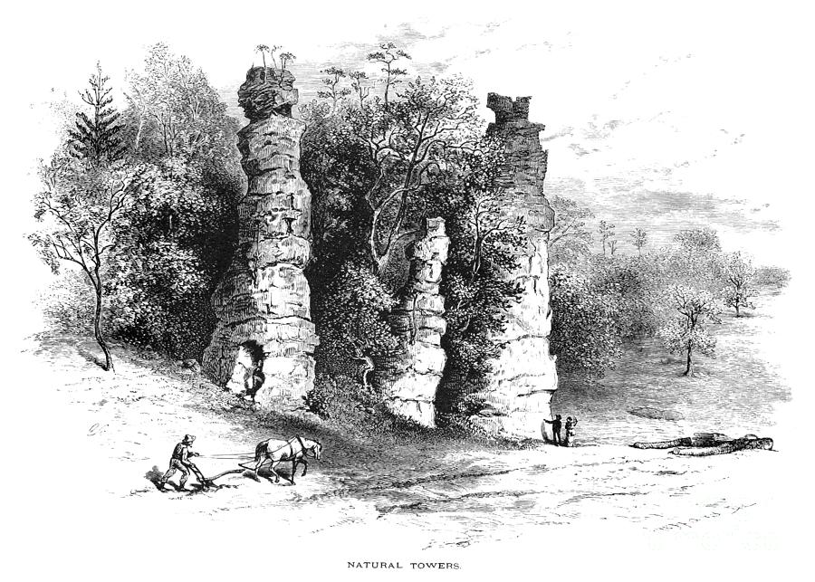 Natural Towers, Virginia Drawing by William L Sheppard