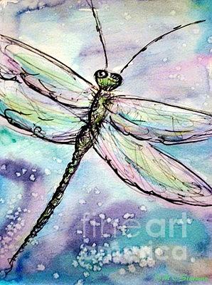 Nature art dragonfly Painting by M c Sturman