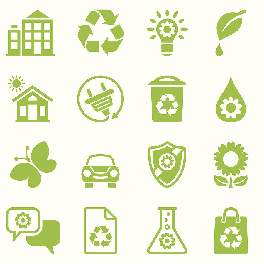 Nature Friendly Icon Set Green Drawing by PhotoHamster