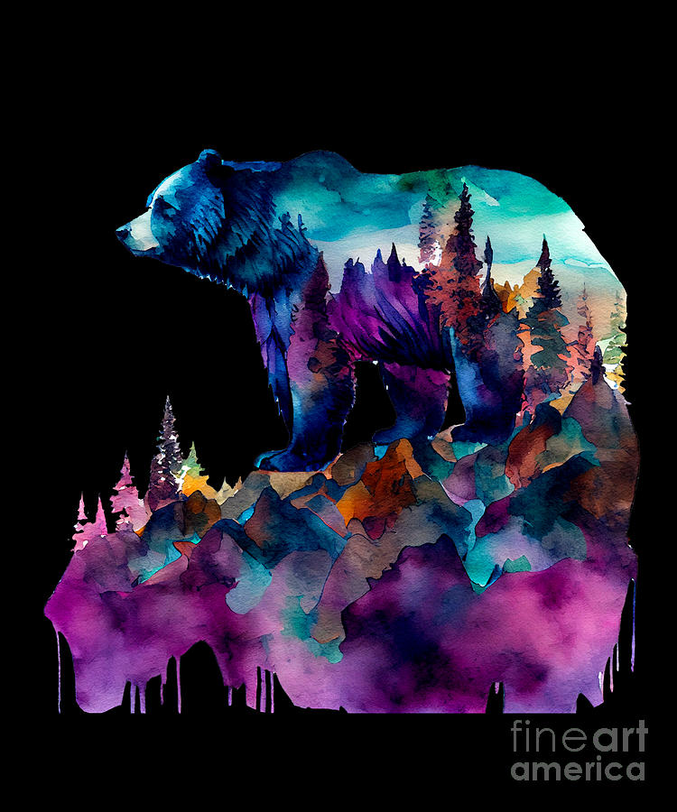 Nature Grizzly Bear 1 Digital Art by Sambel Pedes - Fine Art America