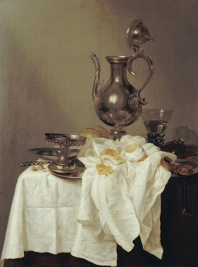 Nature Morte a laiguiere Painting by Willem Claeszoon Heda