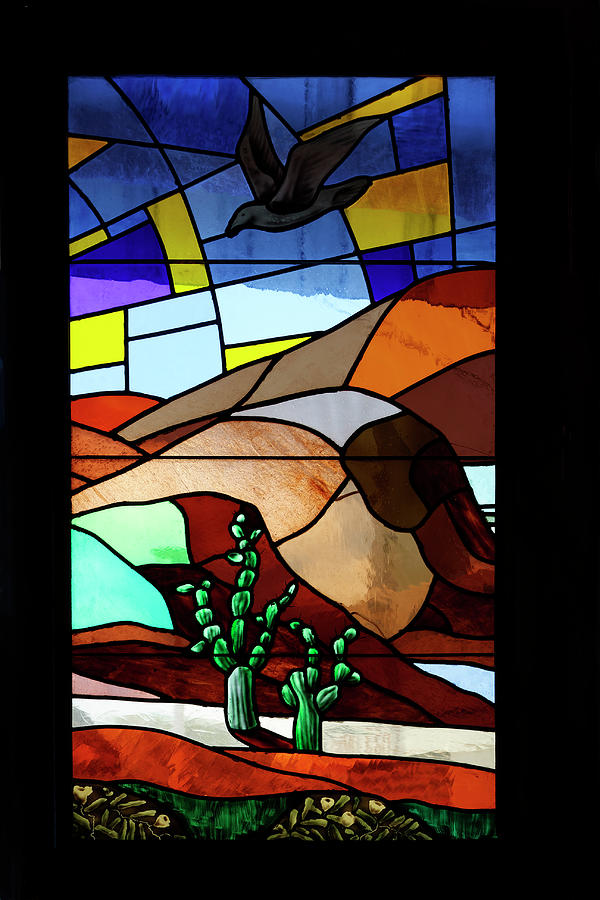 Nature Scene Stained Glass Window Photograph by Sally Weigand