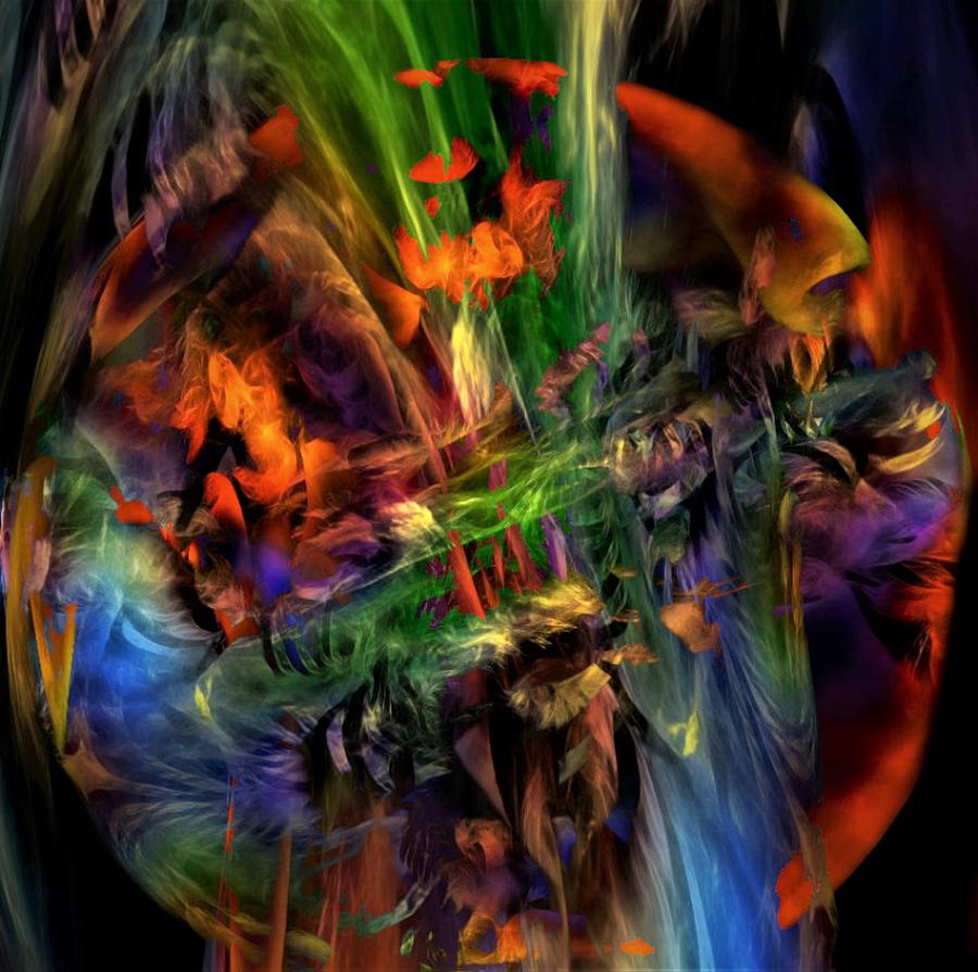 Abstract Digital Art - Nature Spilling Over by Julie Grace