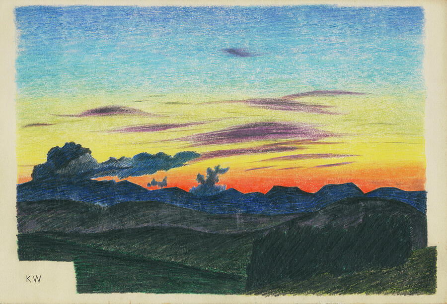 Sunset Painting - Nature Study XLIV 1924 by Karl Wiener Sunset Painting - Nature Study XLIV 1924 by Karl Wiener