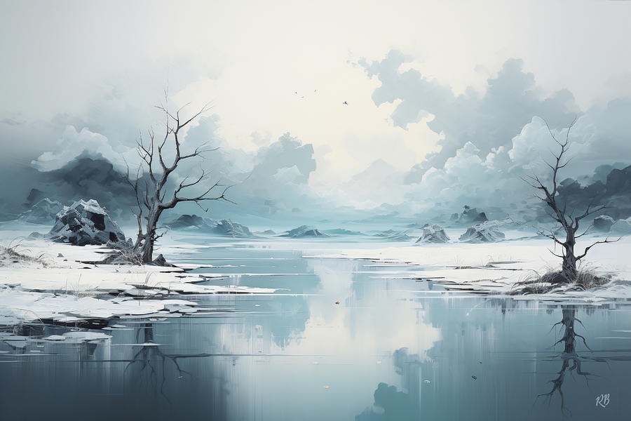 Winter Digital Art - Natures Aquatic Symphony by Romain Bonnet