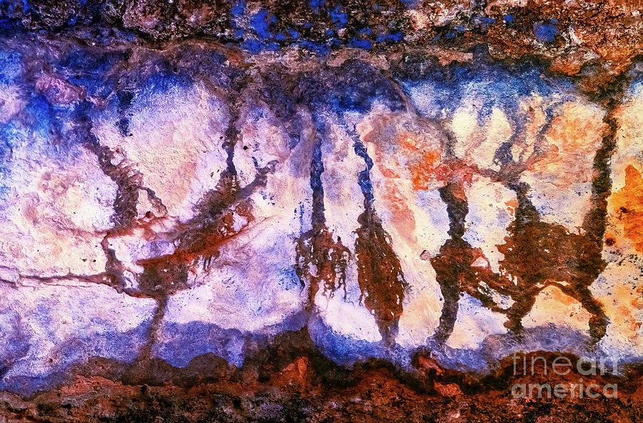 Blue Orange Painted Stone Textured Abstract #1 Photograph by Nilesh Bhange