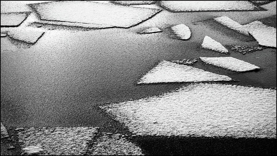 Black And White Photograph - Natures Art , frozen Lake by Imi Koetz