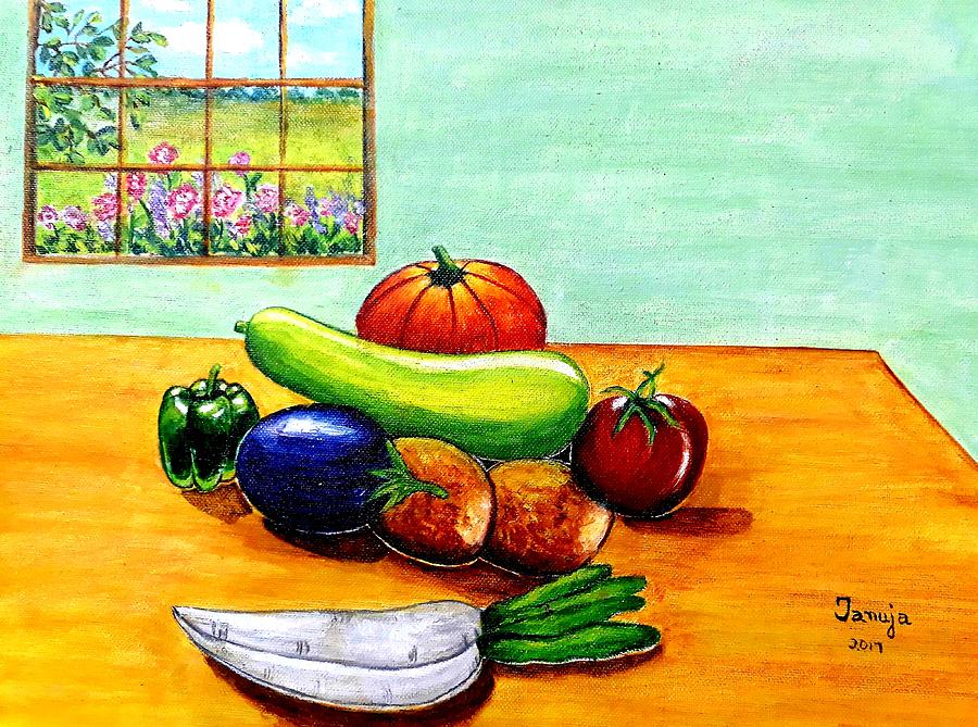Vegetable Painting - Natures Bounty by Tanuja Rangarao