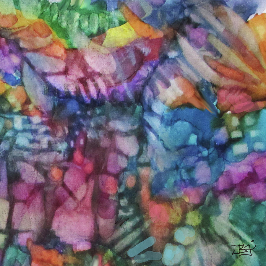 Natures Medley - DETAIL Painting by Jean Batzell Fitzgerald