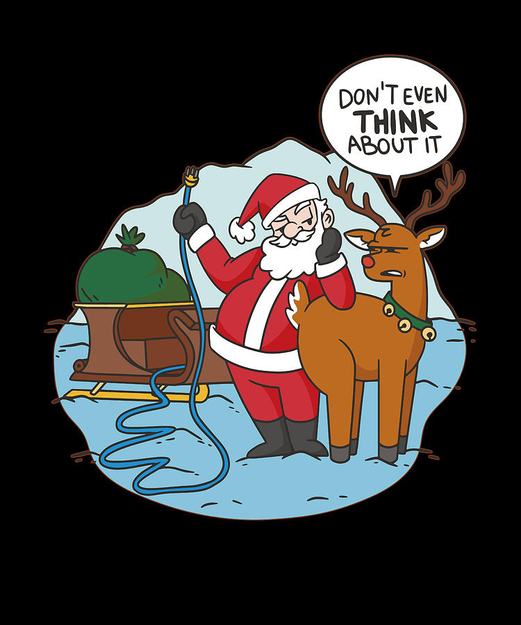 Naughty Santa Dont Even Think About It Fun Electrical Christmas Pun Digital Art By Albert Smith 