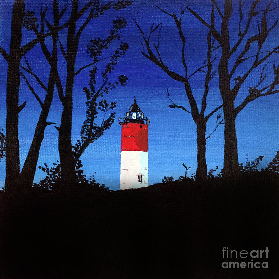 Tree Painting - Nauset Light by Salty Puppy