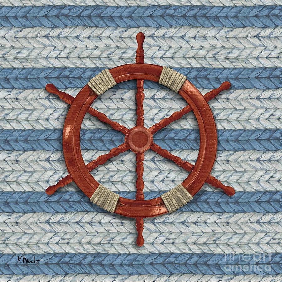 Rope Painting - Nautical Basketweave I - Red by Paul Brent