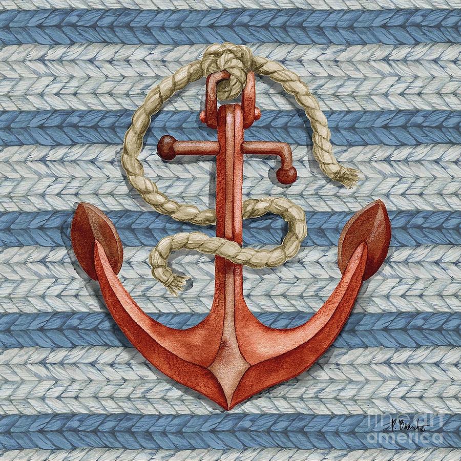 Rope Painting - Nautical Basketweave II - Red by Paul Brent