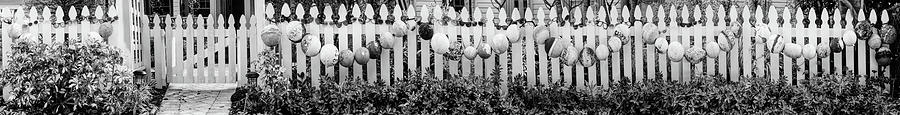 Nautical Buoy Fence Black and White Photograph by Debra and Dave Vanderlaan