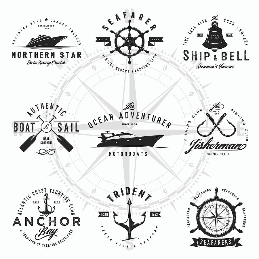 Nautical Logos Drawing by Niarchos
