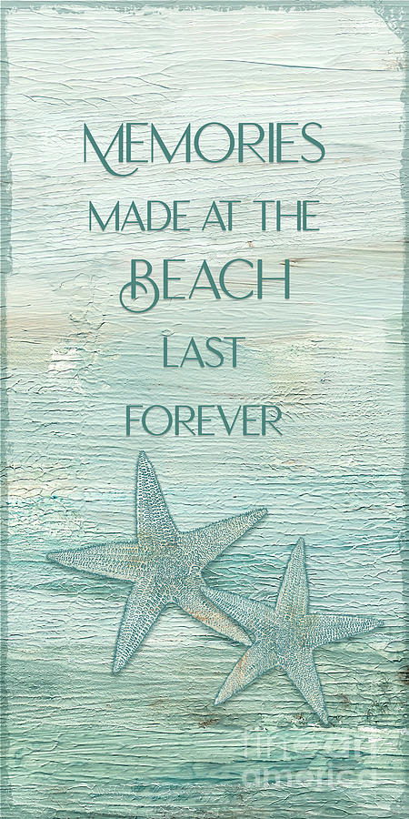Nautical Ocean Beach Life - Starfish Memories at Beach Painting by Audrey Jeanne Roberts