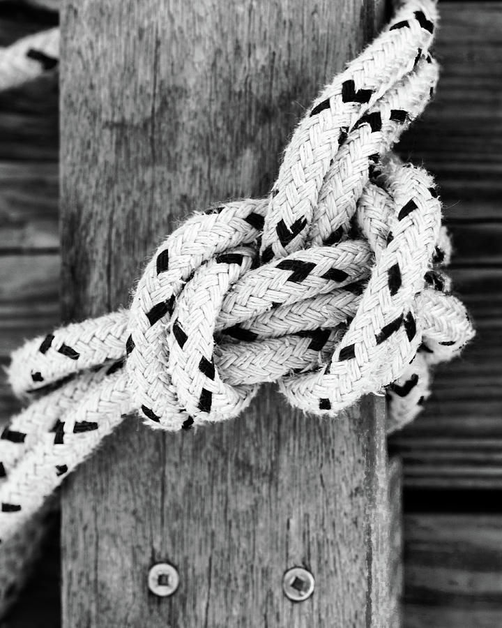 Nautical Rope in Black and White Photograph by Nicole Freedman - Pixels