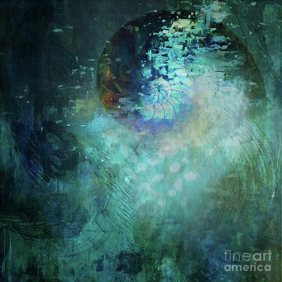 Abstract Mixed Media - Nautilus from the Deep by Lee Parent