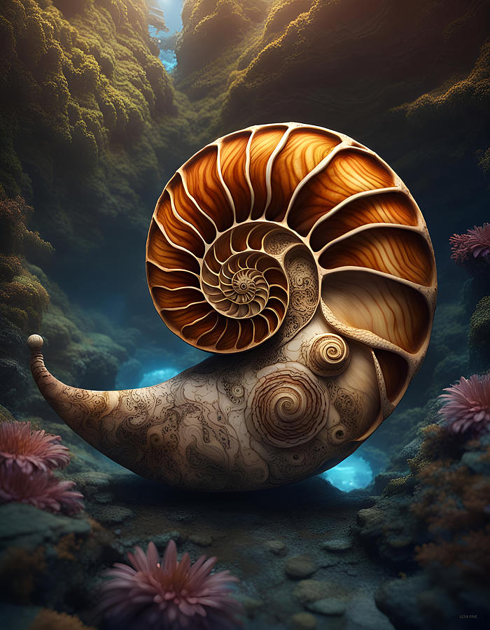 Nautilus Shell 1 Mixed Media by Lesa Fine