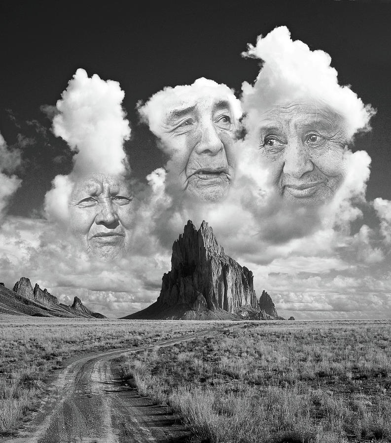 Navajo Spirits Riding The Clouds Over Ship Rock, New Mexico Photograph