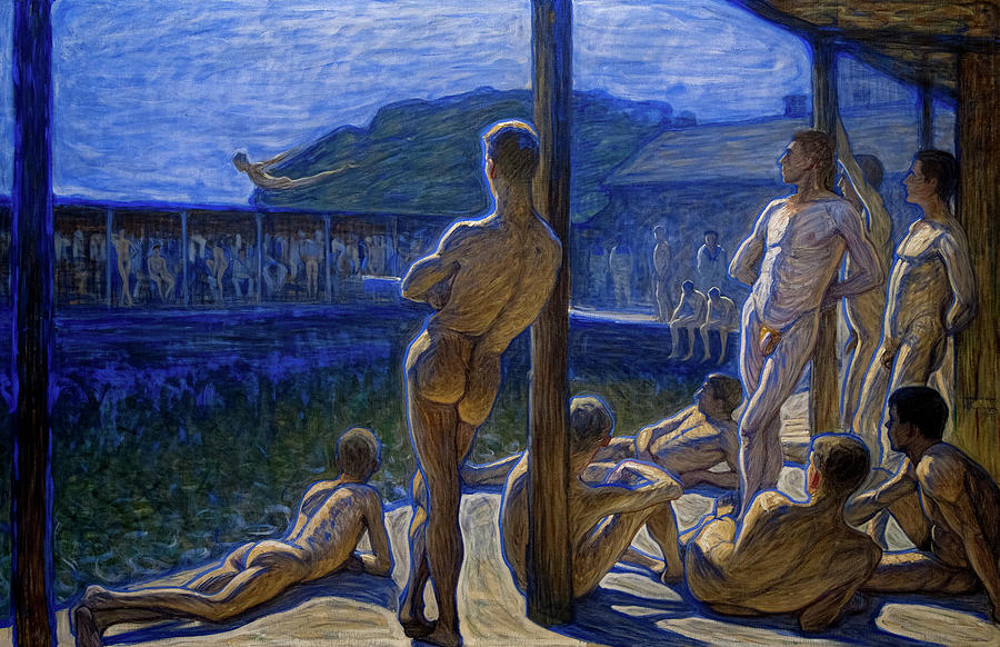 Eugene Jansson Painting - Naval Bathhouse by Eugene Jansson
