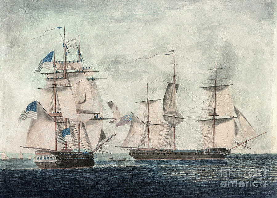 Naval Battle, 1813 Drawing by Robert Dodd