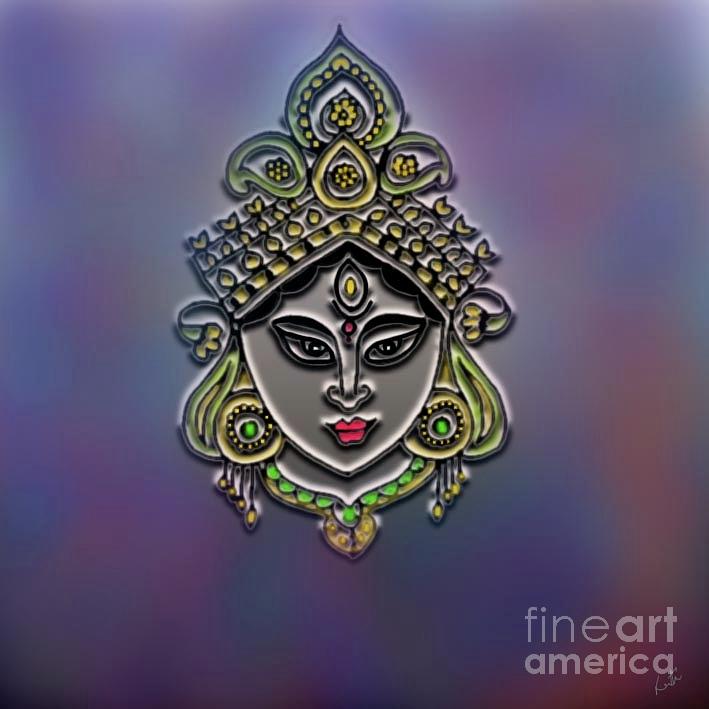 Navaratri Goddess Digital Art by Latha Gokuldas Panicker