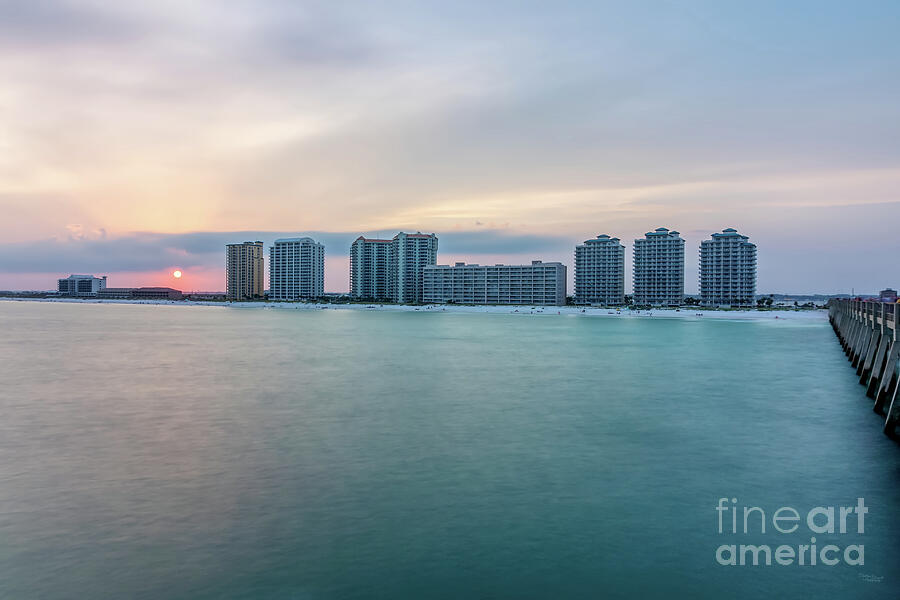 Navarre Beach Skyline Sunset Pier View Photograph by Jennifer White ...