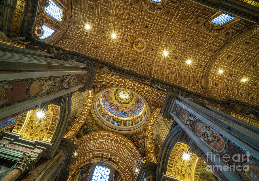 Nave And Domes Of Saint Peters Basilica Photograph