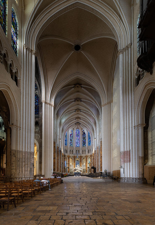 Nave of Chartres Cathedral Photograph by Dave Koch