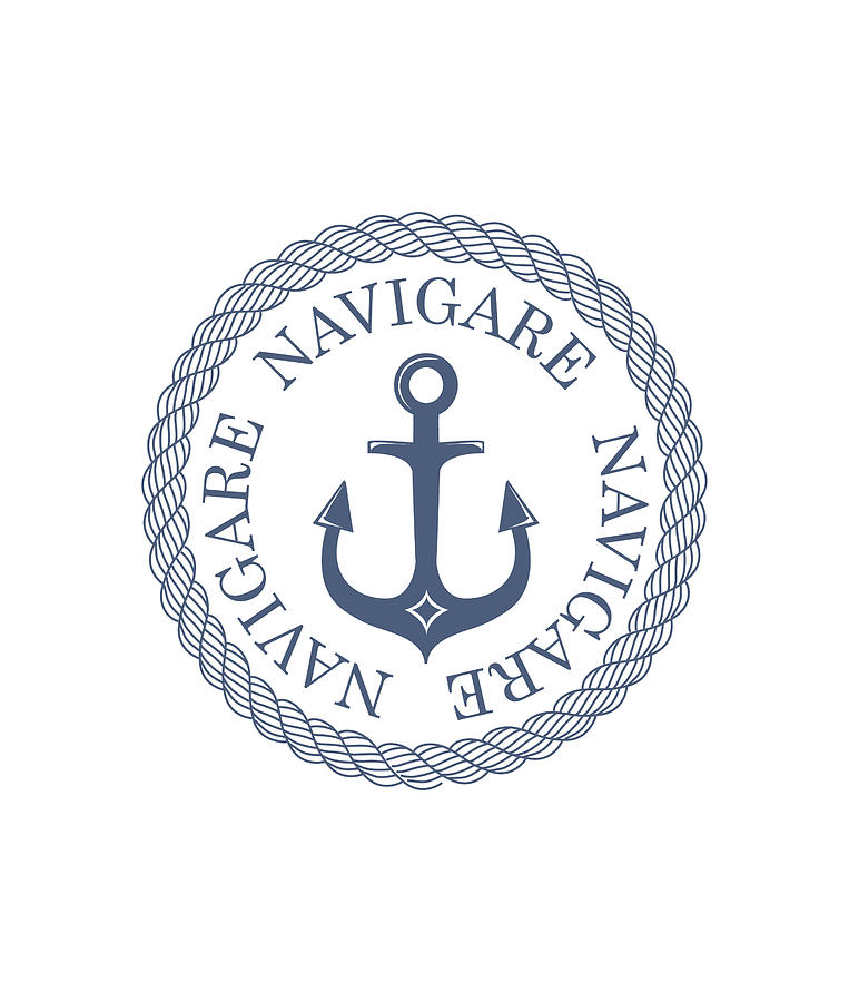Boat Digital Art - Navigare anchor by Johanna Virtanen