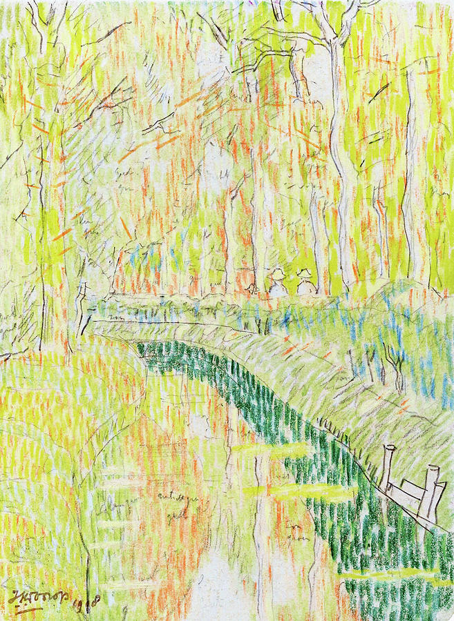 Impressionism Painting - Navigates between trees - Digital Remastered Edition by Jan Toorop