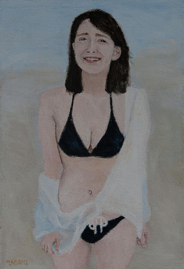 Navy Blue Bikini Painting by Masami IIDA