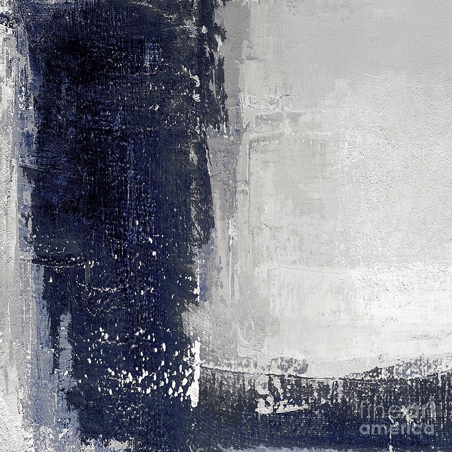Abstract Painting - Navy Gray abstract by Vesna Antic by Vesna Antic