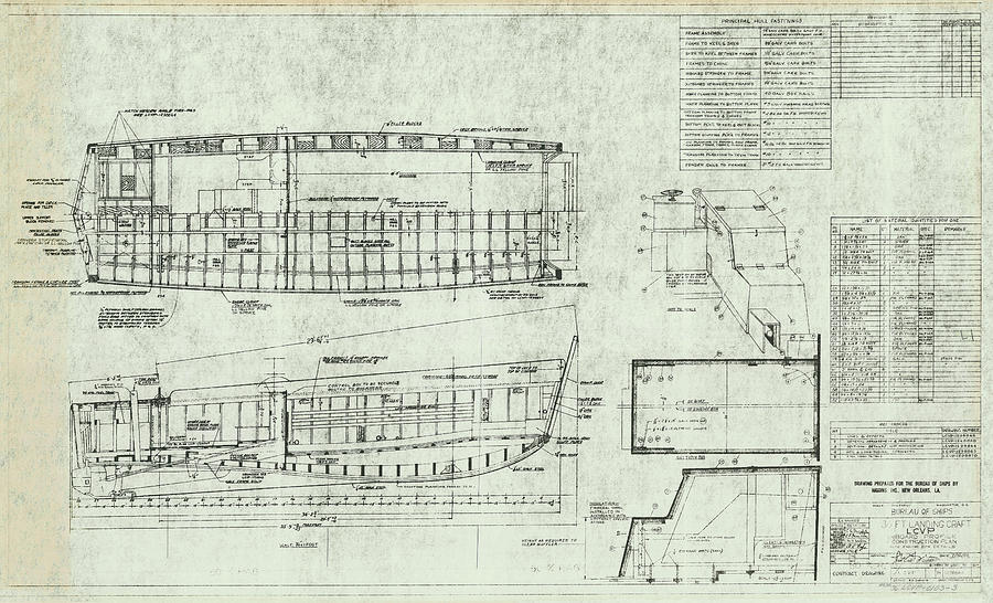 NAVY Landing Craft Blueprint 1952 Photograph by Daniel Hagerman