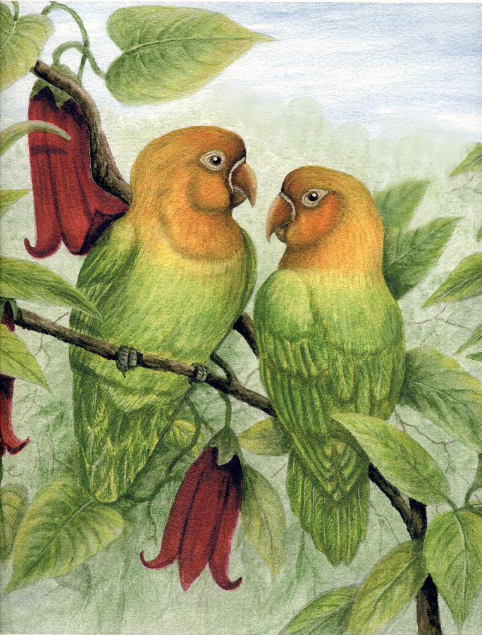 Nayasa Love Birds Painting by Carl McKinley