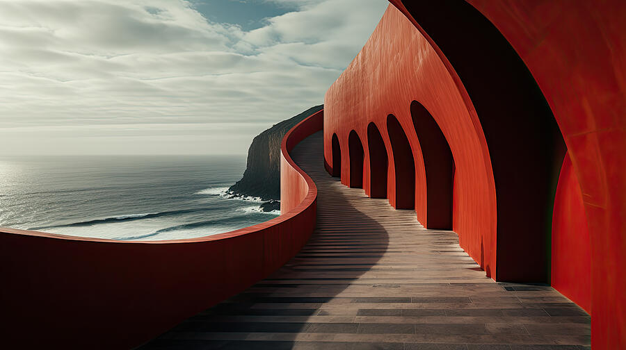 Architecture Digital Art - Nazare Portugal by Evie Carrier