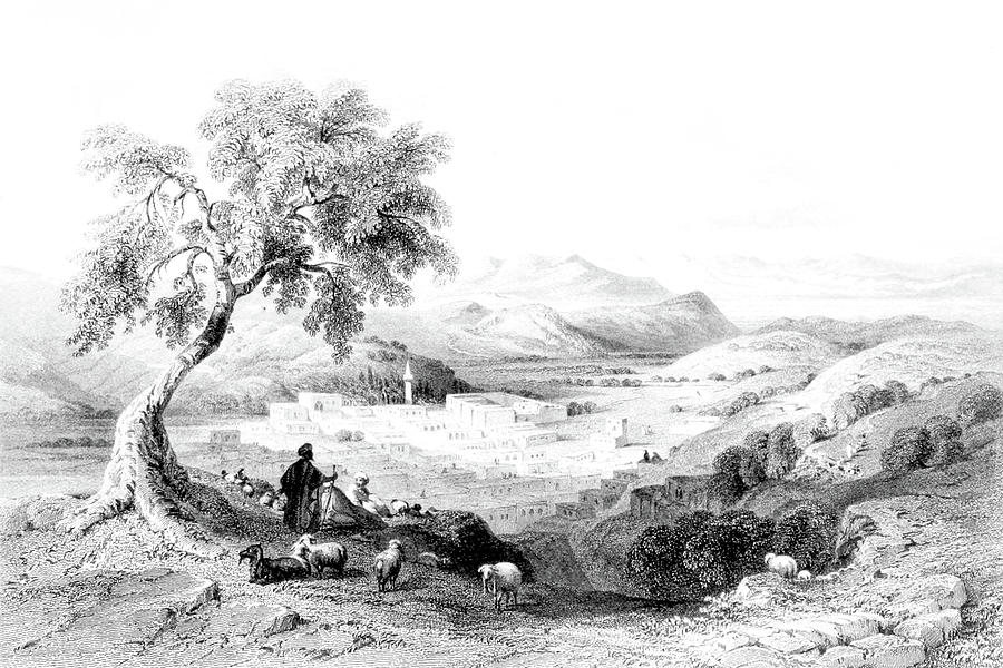 Nazareth in 1847 Photograph by Munir Alawi