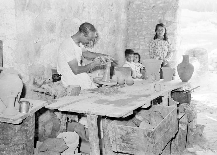 Nazareth Potter at Work in 1940 Photograph by Munir Alawi