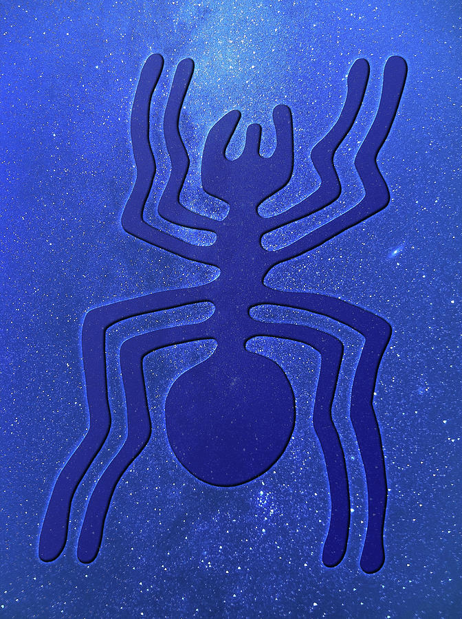 Nazca Spider Vertical Format Digital Art by Alex Mir
